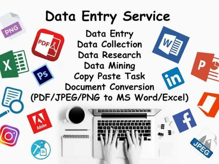 Cover image for Data Entry, PDF into word, Microsoft Excel, Microsoft MS Word 