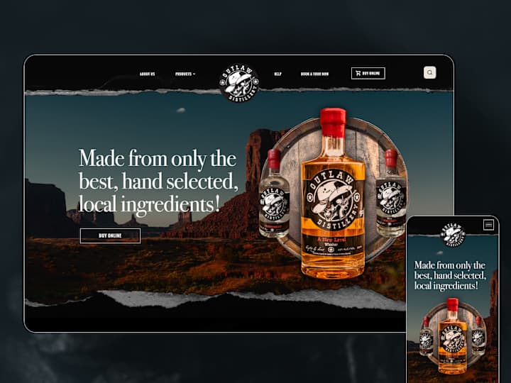 Cover image for Outlaw distillery web design