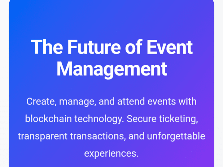 Cover image for Blockchain based event platform 