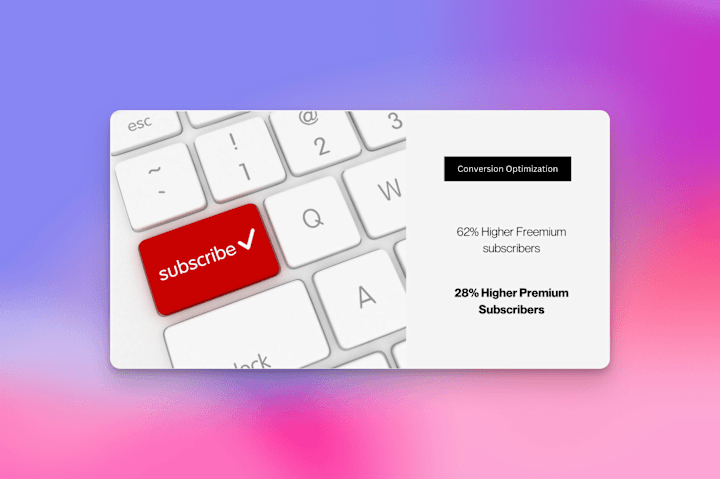 Cover image for Conversion Optimization - 28% improvement in premium Signups