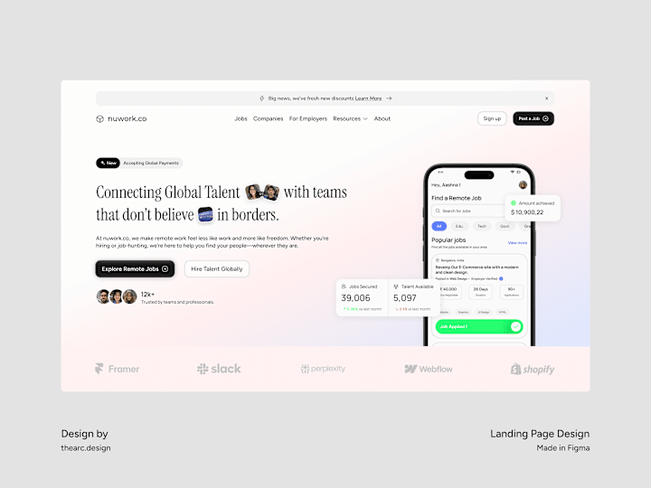 Cover image for Landing Page Design for Nuwork