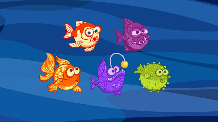 Cover image for Fishes Characters - Rive animations for FeedTheFish mobile game