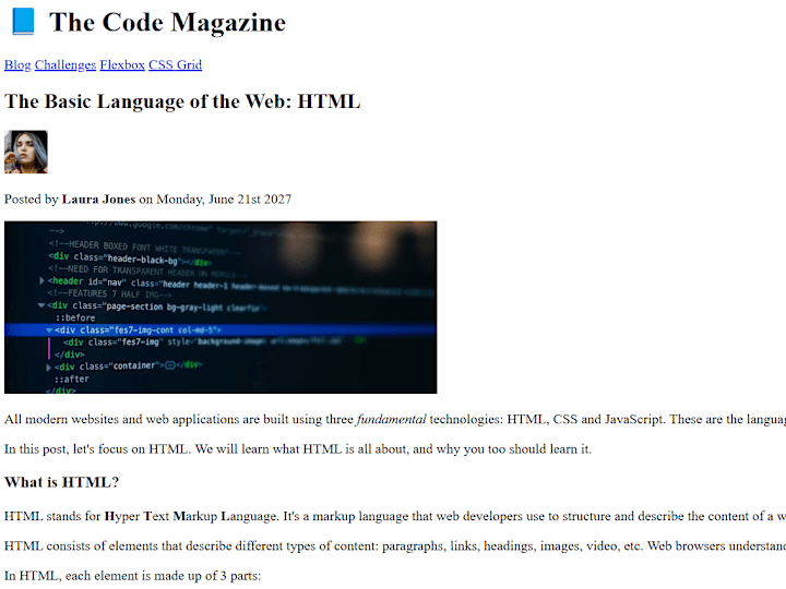 Cover image for The Code Magazine: HTML Basics