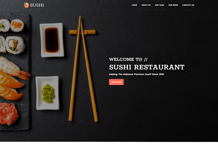 Cover image for GSushi responsive website design with WordPress