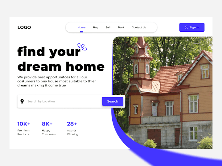 Cover image for Real Estate landing section