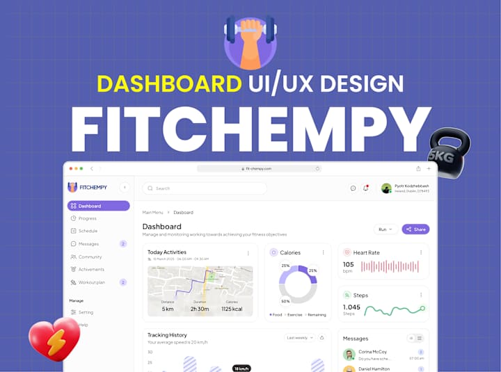 Cover image for 🏋️ FitChempy - Workout & Fitness Tracker Dashboard Design 🏃‍♀️