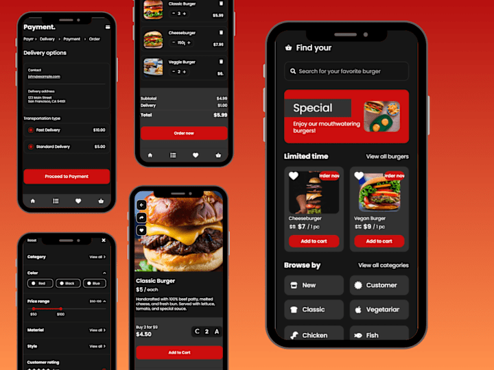 Cover image for UI Design for Burger Shop's Mobile Application