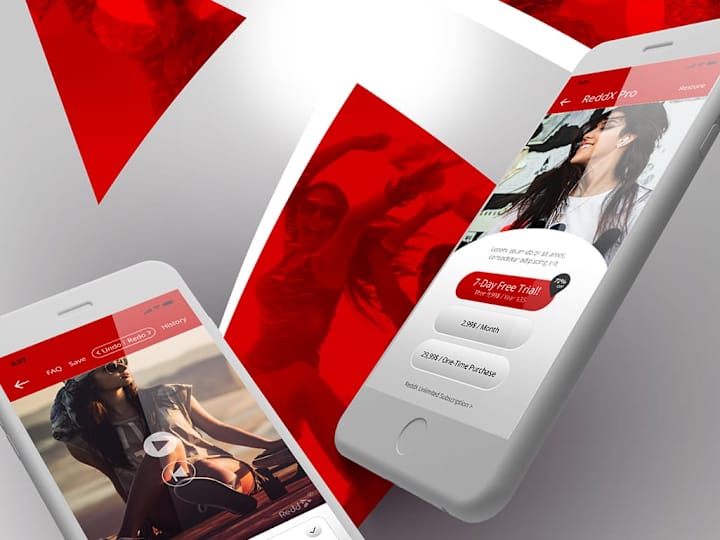 Cover image for ReddX Mobile app design. Prototyping.