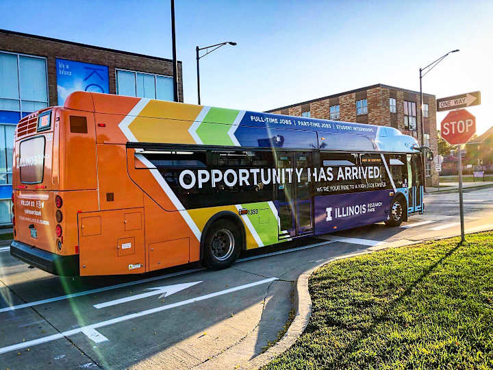 Cover image for Bus and Shelter Wrap - UIUC Research Park