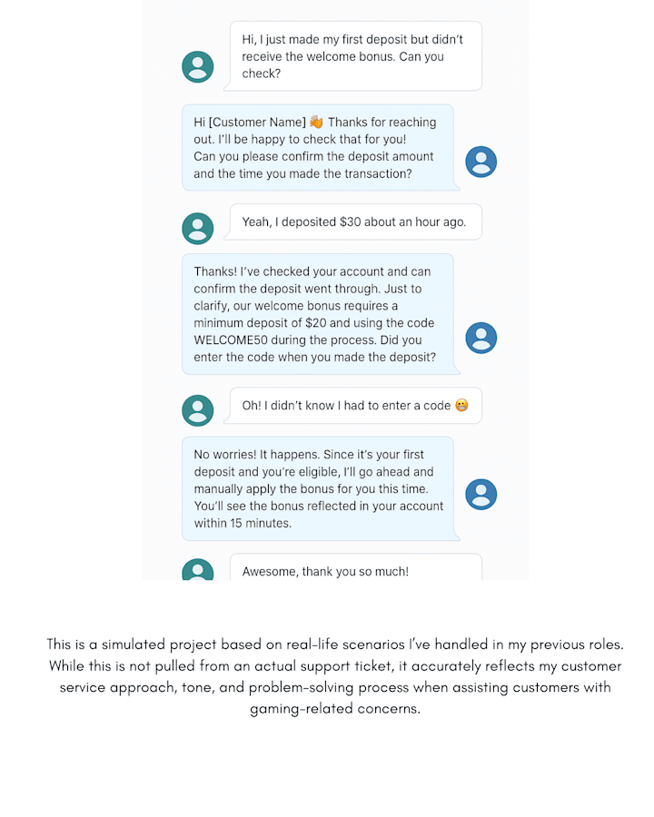 Cover image for Helping a Player Receive Their Missing Bonus via Live Chat