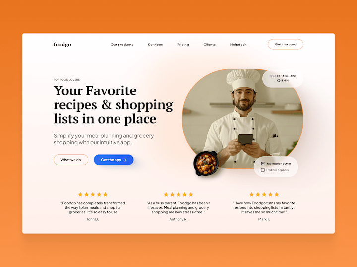 Cover image for Landing Page for Foodgo