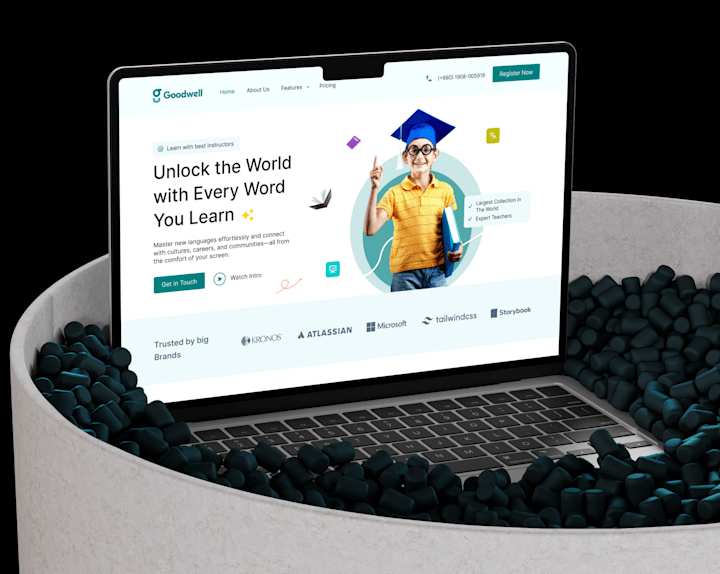 Cover image for Language Learning Website UI Design