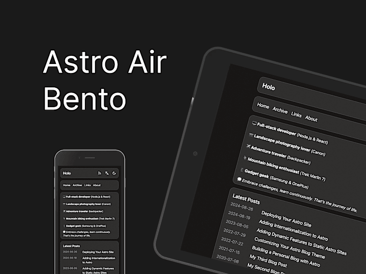 Cover image for Astro Air Bento | Astro Theme