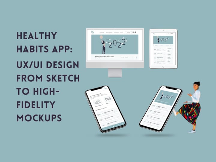 Cover image for Healthy HabitsApp: UX/UI Design from Wireframes to Hi-Fi Mockup