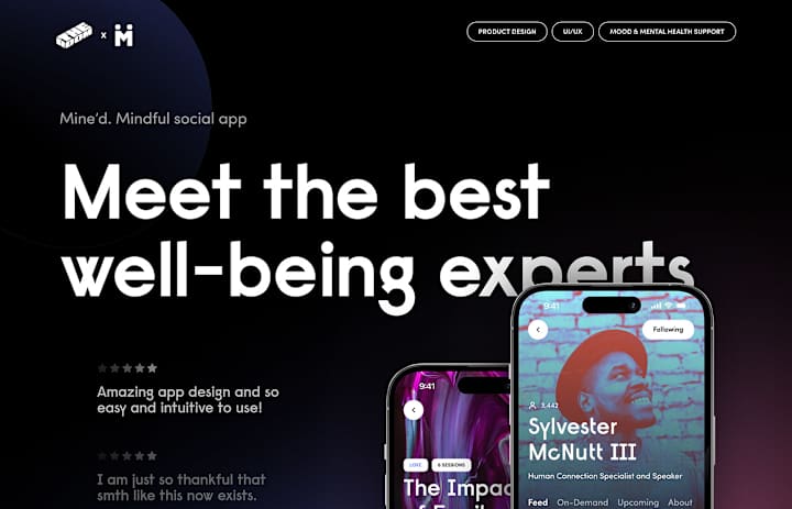 Cover image for Mine'd. UI/UX redesign of the emotional social app