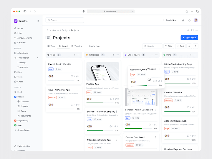 Cover image for Stratify - Project Management Dashboard