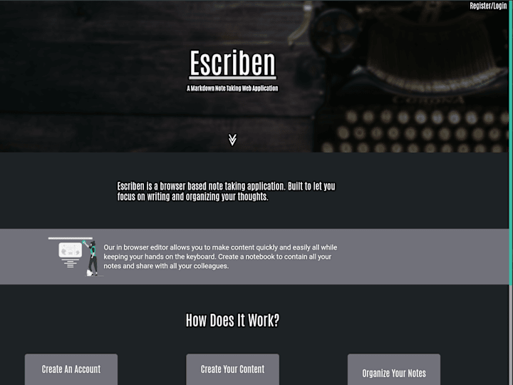 Cover image for Escriben.io | Front & Back End developed & deployed