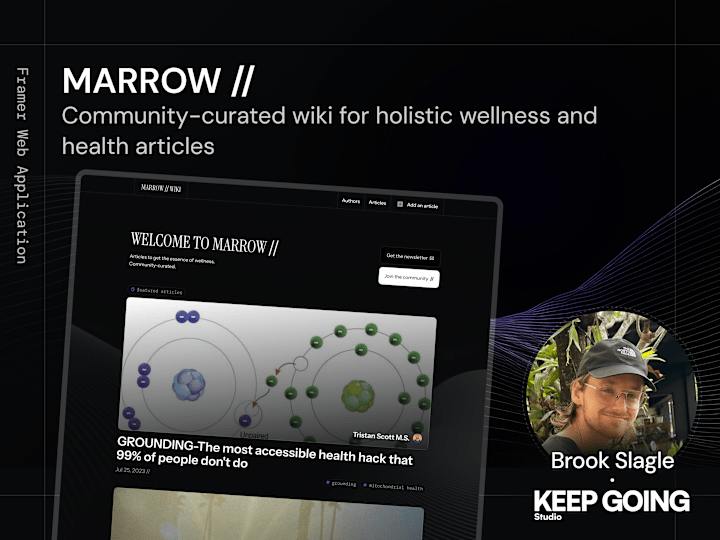 Cover image for MARROW: Holistic wellness blog/wiki website made in Framer