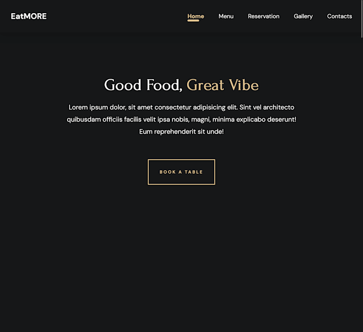 Cover image for Restaurant Landing Page