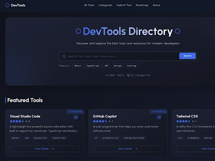 Cover image for DevTools - a Directory for Developer tools