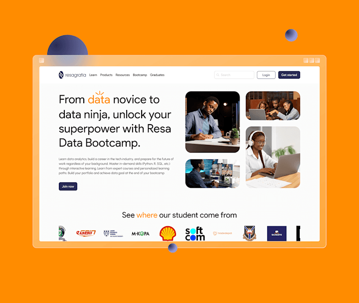 Cover image for Redesign of Resa bootcamp Landing Page :: Behance