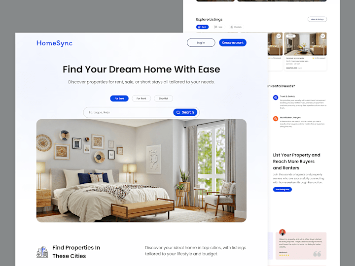 Cover image for Homesync Landing Page