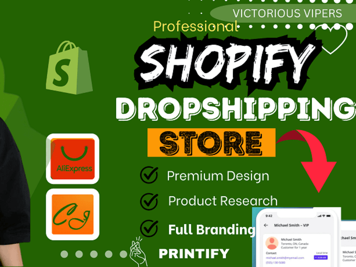 Cover image for I will build build shopify dropshipping store design 