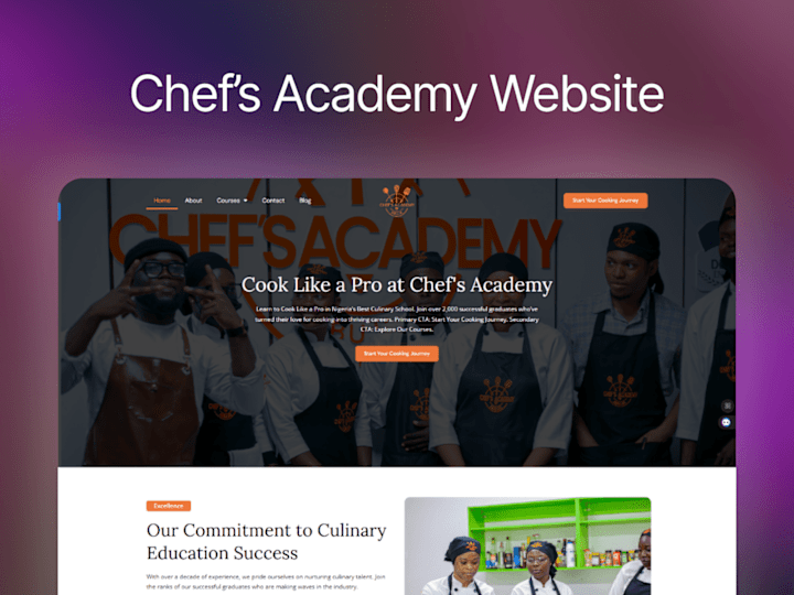 Cover image for High Converting Chef's Academy Website