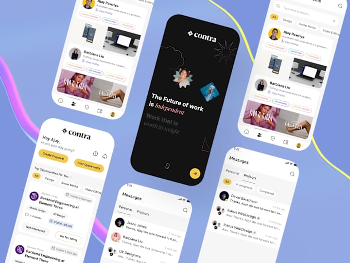 Cover image for ✨ Conceptual App Design for freelance marketplace - Contra