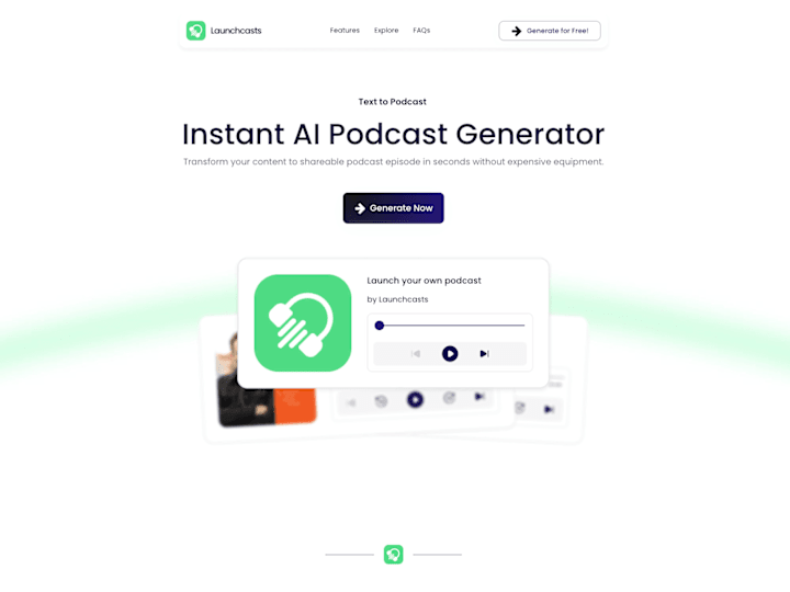 Cover image for Launchcasts Instant AI Podcast Generator