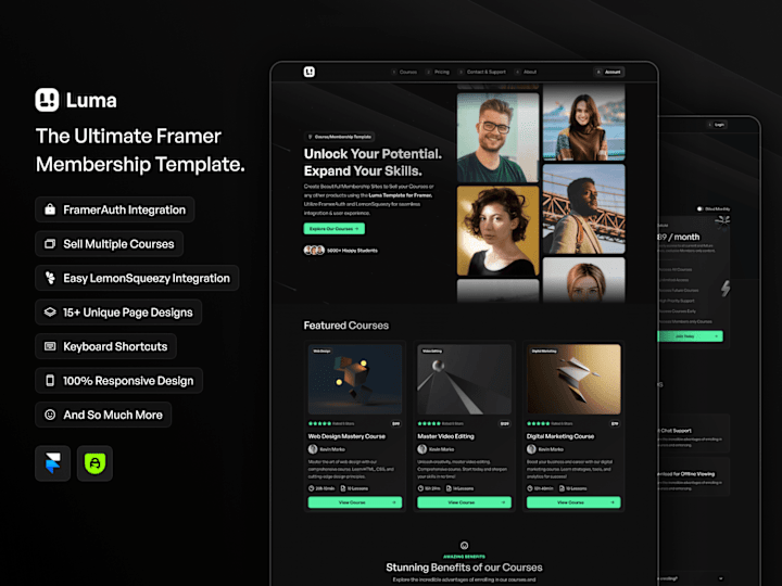 Cover image for Luma - The Ultimate Membership Template for Framer!