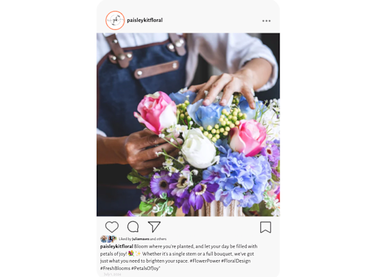 Cover image for Sample Instagram Post - Floral Shop