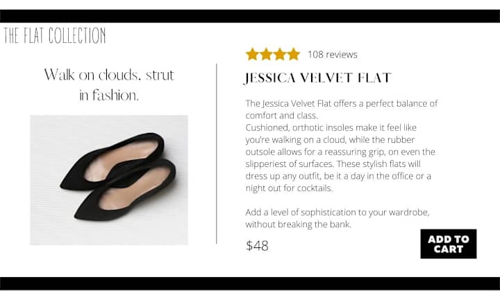 Cover image for Product Description - Jessica Velvet Flat