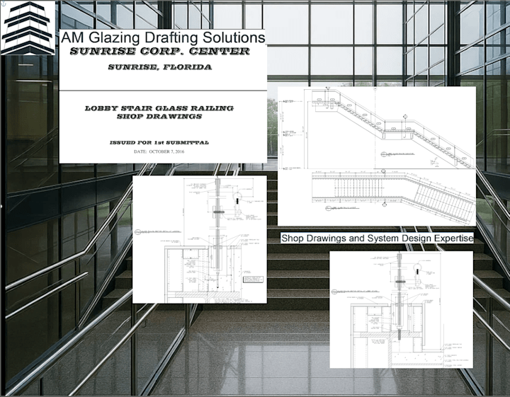 Cover image for Glass Railing Shop Drawings for Sunrise Corp Center