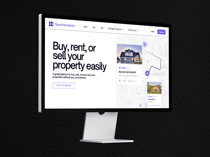 Cover image for Web development for Good Homes - a real estate agency