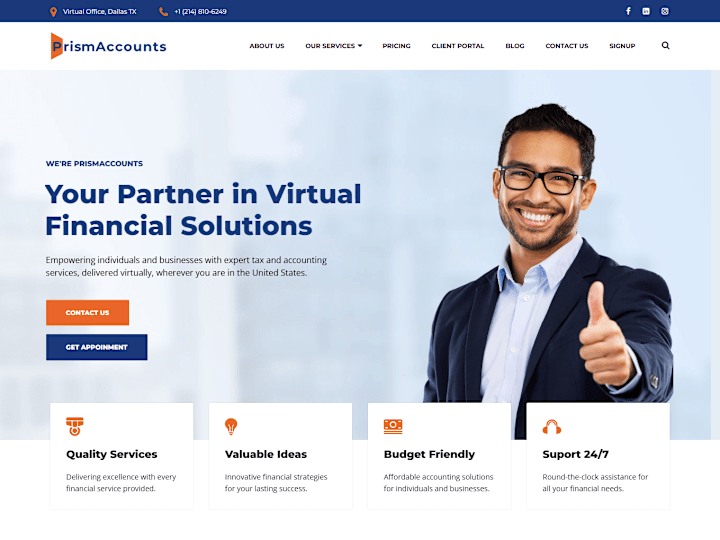 Cover image for PrismAccounts.com – Branding, WordPress Website Design 