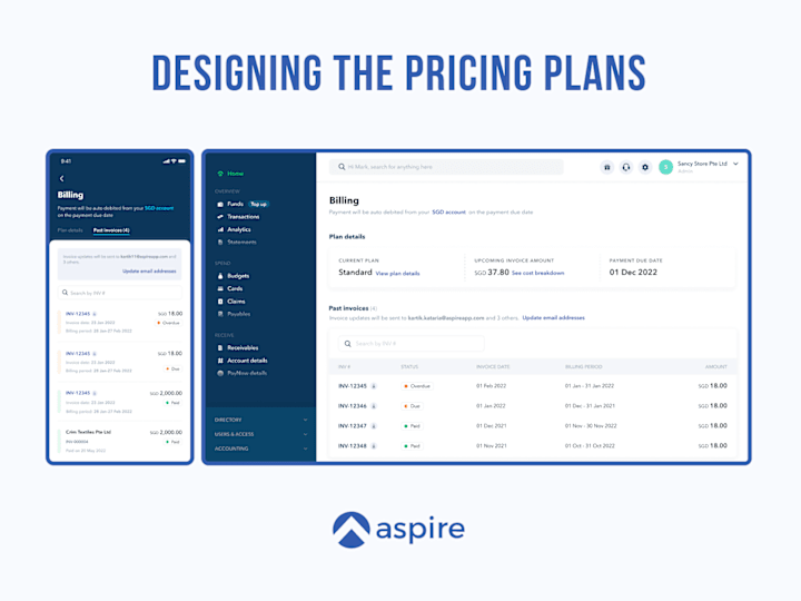 Cover image for Designing the pricing plans for Aspire