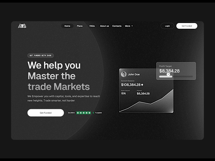 Cover image for Futuristic landing page for a prop firm