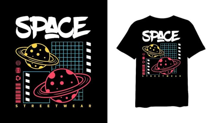 Cover image for Space Streetwear and Graffiti T-Shirt Design.