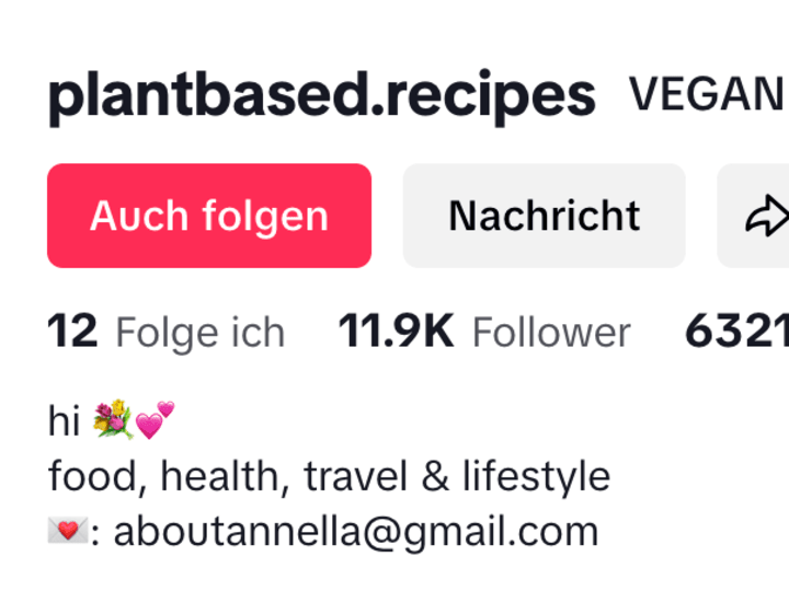 Cover image for TikTok Account - @plantbased.recipes