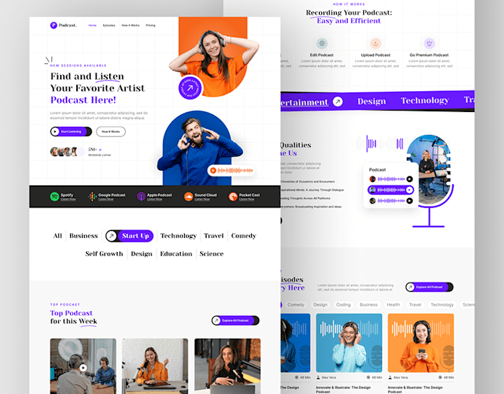 Cover image for Podcast Website | Podcast Platform | Landing Page | Web on Beha…