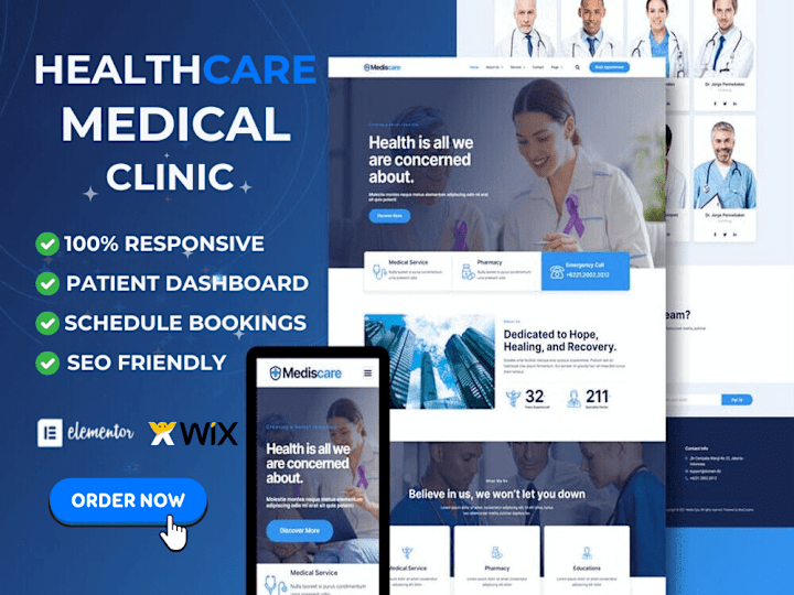 Cover image for Custom healthcare, medical, dental or hospital website for you