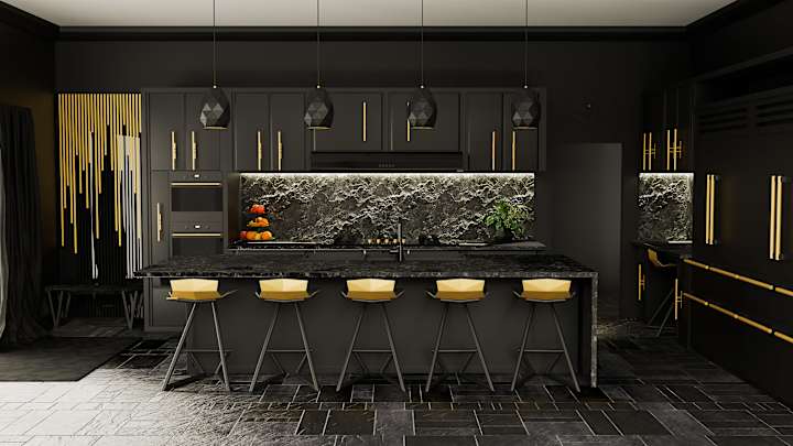 Cover image for Royal Black & Gold Kitchen