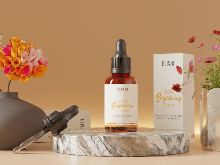 Cover image for Elixir Skin Brightening Serum: Premium Product Display Rendering