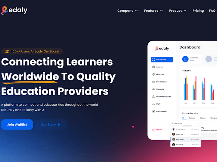 Cover image for Edaly - AI Powered EdTech SaaS