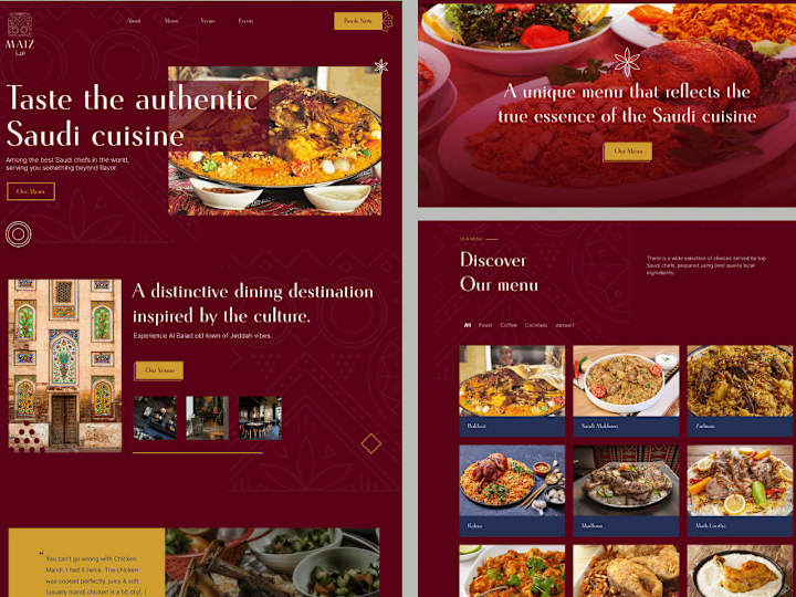 Cover image for Maiz Restuarant - Web design