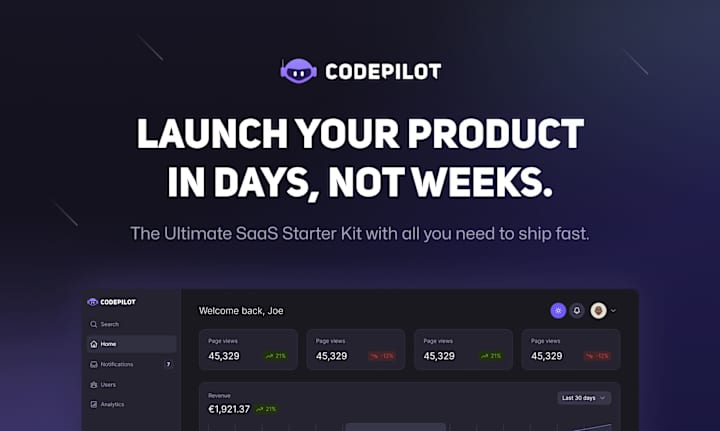 Cover image for Codepilot - The Ultimate SaaS Starter Kit