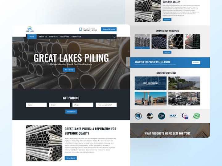 Cover image for Great Lakes Piling - Landing Page Revamp for Enhanced Product