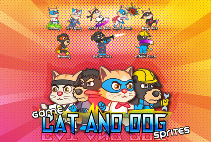 Cover image for Cat and Dog Game character animations 