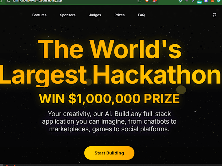 Cover image for bolt.new landing page design hackathon competiton